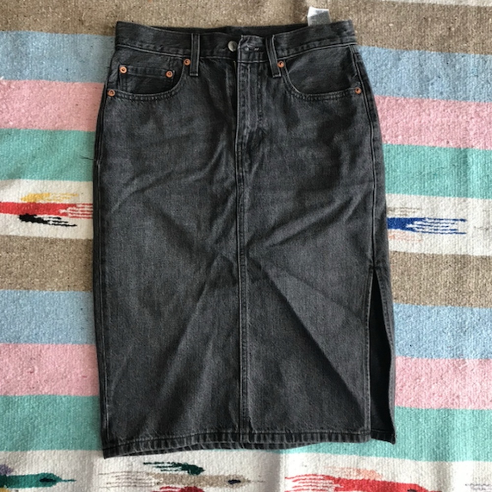 black levi jean pencil skirt